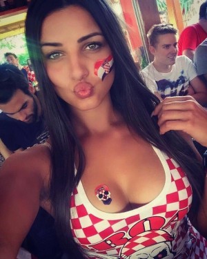 This girl is from Croatia. With such fans, no wonder the team is doing well in the championship!