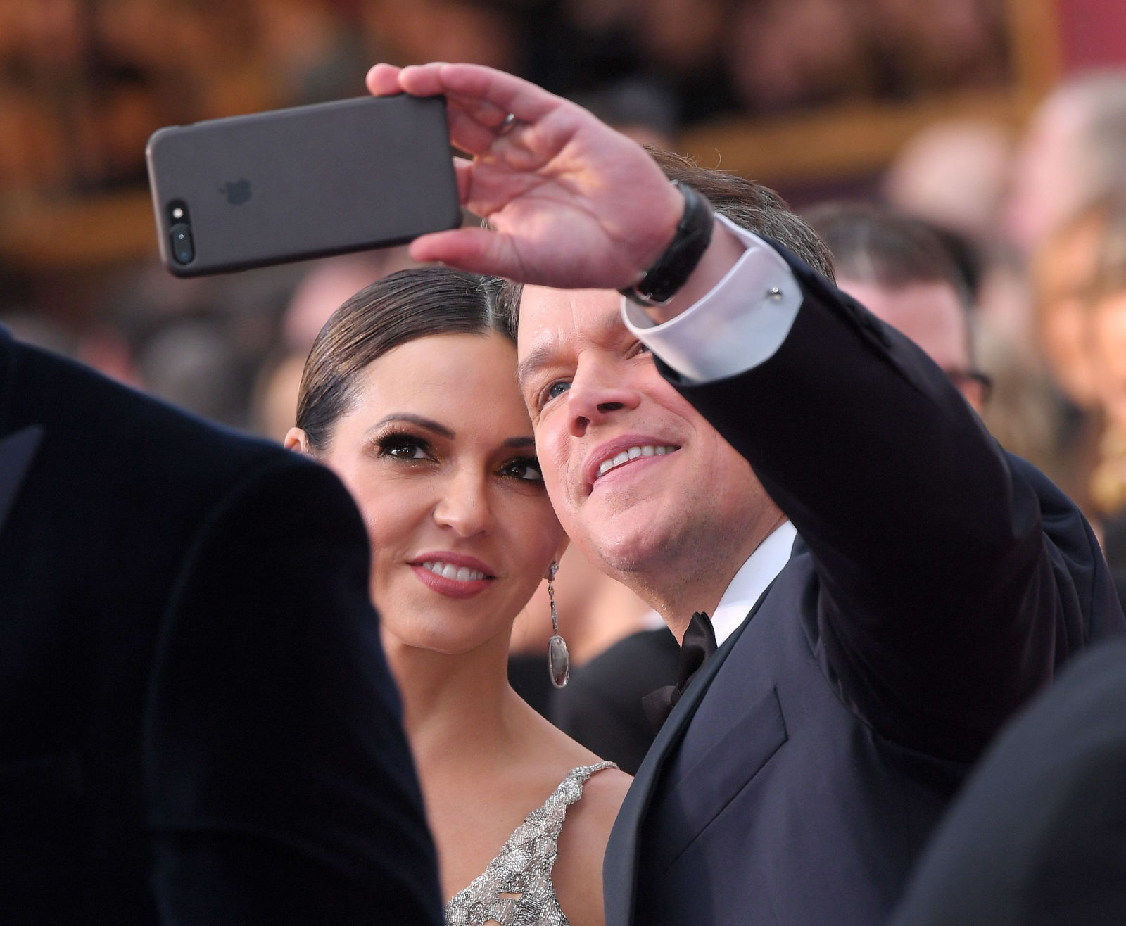 The Oscar selfies celebrities Matt Damon and Luciana Barroso