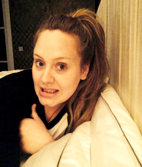 Adele without makeup selfie