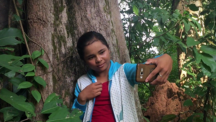 selfie with a tree